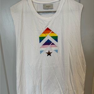 Barrys White Sleeveless Top with Rainbow Chevron